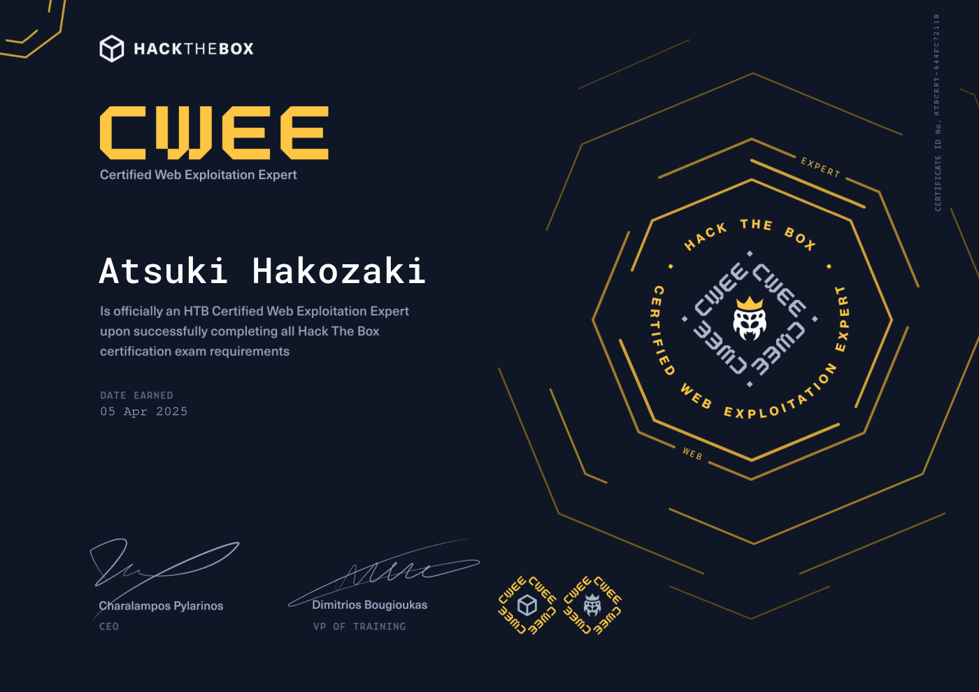 HTB CWEE certificate