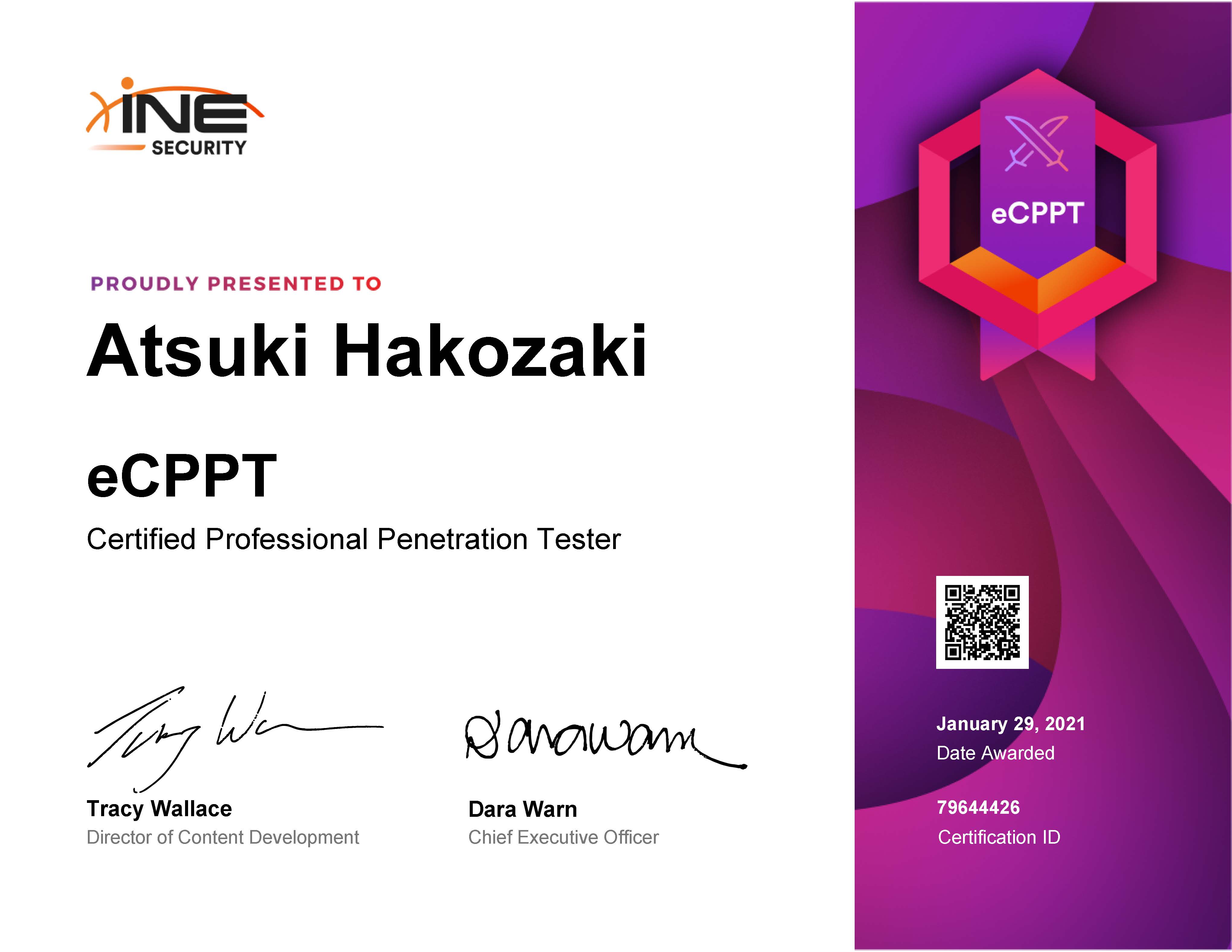 eCPPTv2 certificate