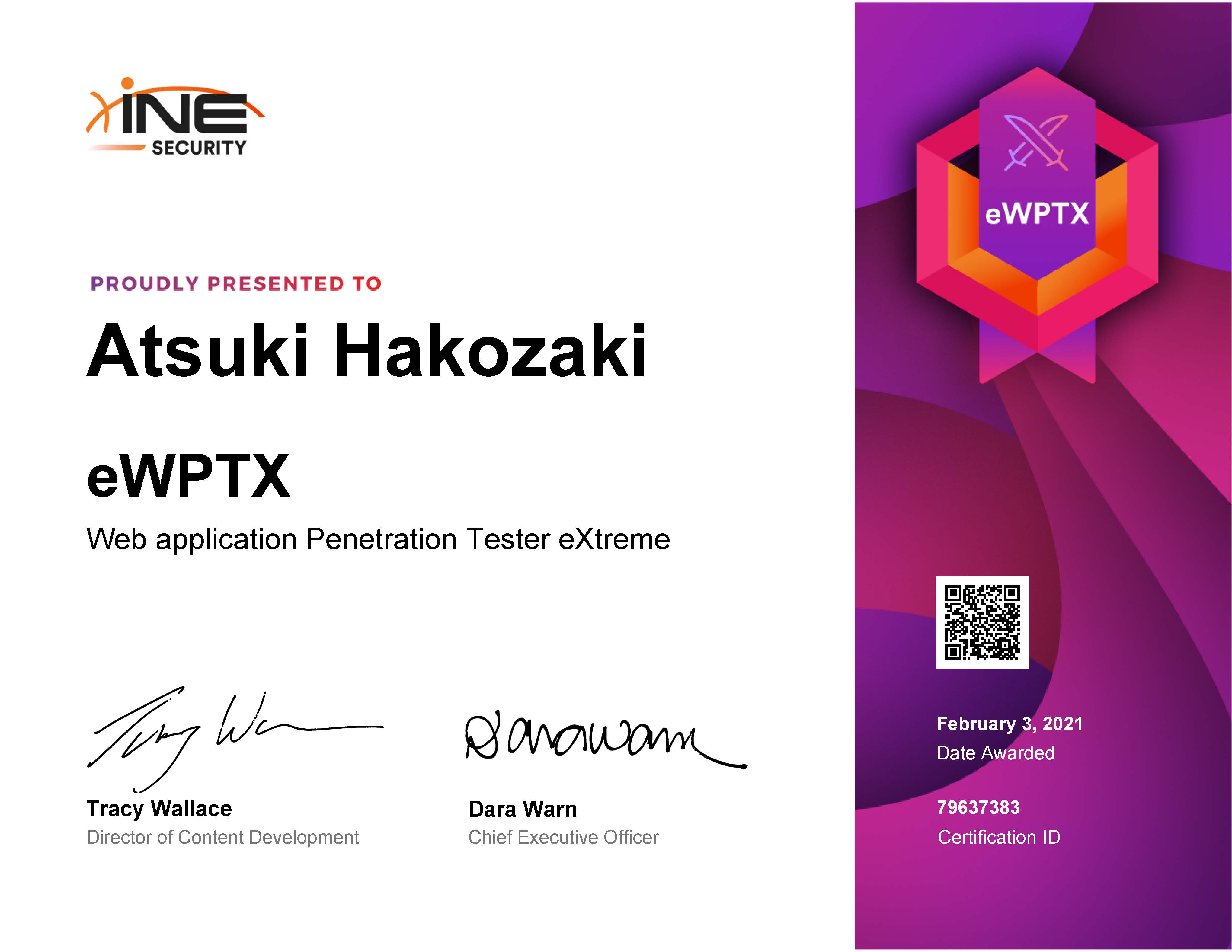 eWPTXv2 certificate